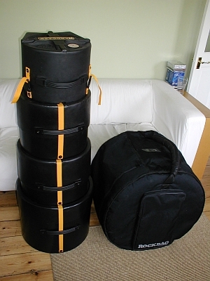 Pearl Masters Studio BRX 5 drum shell pack drum kit with cases